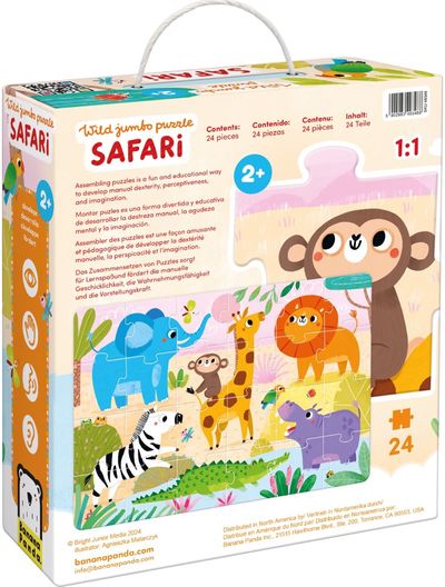 Lavinamoji dėlionė BANANAPANDA Wild Jumbo Puzzle Safari 2+