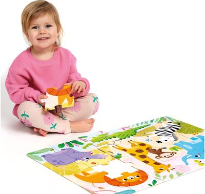 Lavinamoji dėlionė BANANAPANDA Wild Jumbo Puzzle Safari 2+