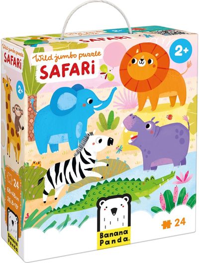 Lavinamoji dėlionė BANANAPANDA Wild Jumbo Puzzle Safari 2+