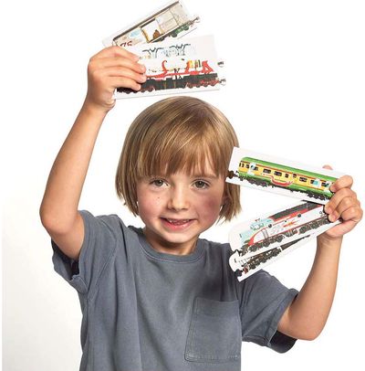 Lavinamoji dėlionė BANANAPANDA Mix and Match Trains 5+