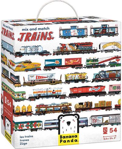 Lavinamoji dėlionė BANANAPANDA Mix and Match Trains 5+