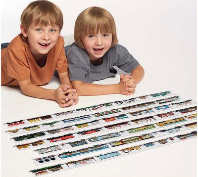 Lavinamoji dėlionė BANANAPANDA Mix and Match Trains 5+