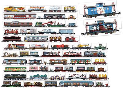 Lavinamoji dėlionė BANANAPANDA Mix and Match Trains 5+