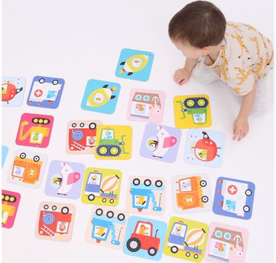 Atminties žaidimas BANANAPANDA Suuuper Size Memory Game Vehicles 2+