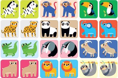 Atminties žaidimas BANANAPANDA Suuuper Size Memory Game Wild Animals 2+