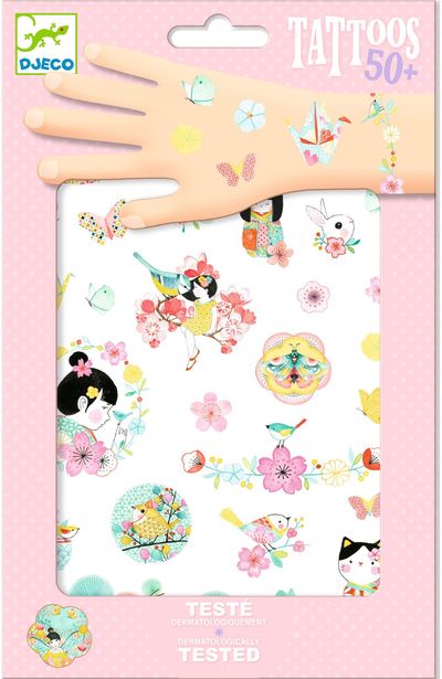 Laikinosios tatuiruotės DJECO Sakura (50+ tattoos)