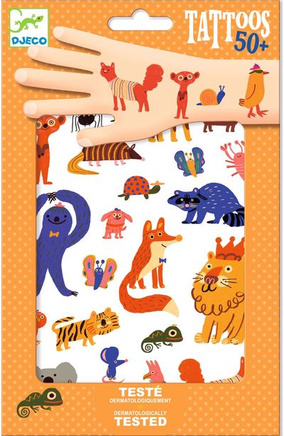 Laikinosios tatuiruotės DJECO Funny animals (50+ tattoos)