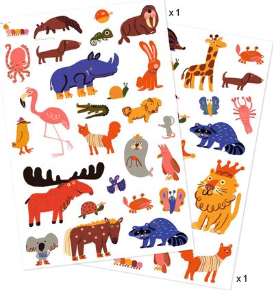 Laikinosios tatuiruotės DJECO Funny animals (50+ tattoos)