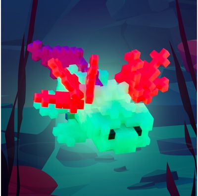 Konstruktorius PLUS PLUS Aksolotlis, 100 det.