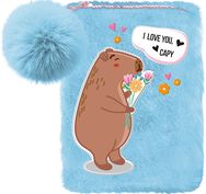 Pliušinė piniginė PASO Capibara, 2 sk., žydros sp.