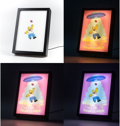 LED rėmintas paveikslas THE SIMPSONS, 28 x 20 x 5 cm