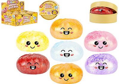 Antistresinis žaislas SQUISHY BAO Dumplings Glitter, 8,5 cm, įv. rūšių