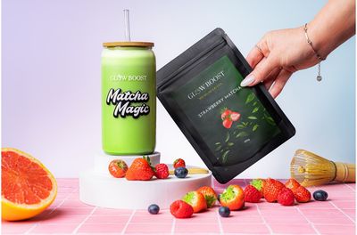 Matcha Glow Boost, braškių skonio, 50 g