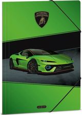 Aplankas kartoninis Lamborghini Green, su guma, A4
