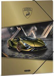 Aplankas kartoninis Lamborghini Gold, su guma, A4