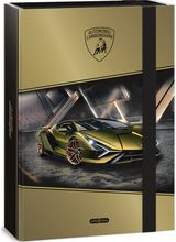 Dėklas sąsiuviniams Lamborghini Gold, su guma, A4