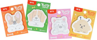 Lipnūs lapeliai M&G Puppy Party, 76 x 51 mm, 30 l., įv. rūšių