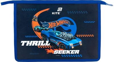 Dėklas sąsiuviniams KITE Hot Wheels, A4+, su užtrauktuku