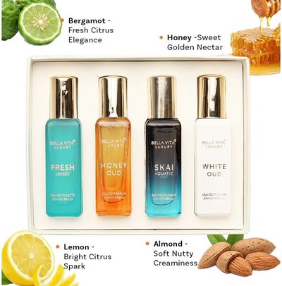 Kvepalų rinkinys Bellavita Unisex, 4vnt, 20 ml