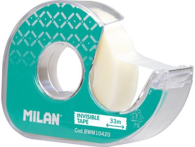 Lipni juostelė MILAN Invisible, matinė, su laikikliu, 19 mm x 33 m, bl