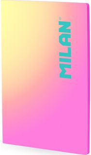 Sąsiuvinis MILAN Sunset, 95 g/m2, 48 l., langeliais, rožinės sp.