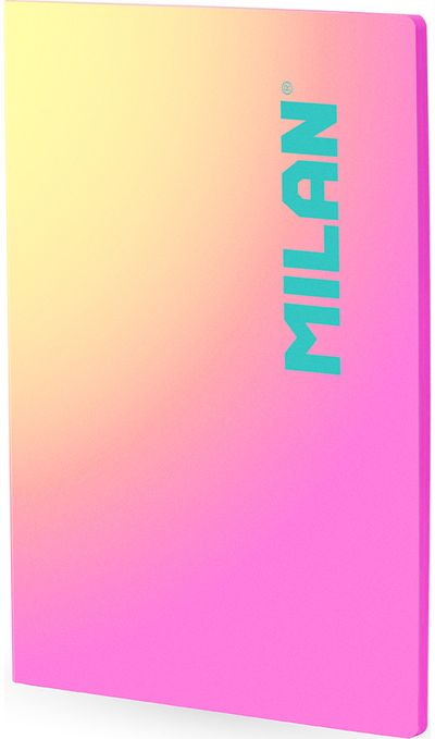 Sąsiuvinis MILAN Sunset, 95 g/m2, 48 l., langeliais, rožinės sp.