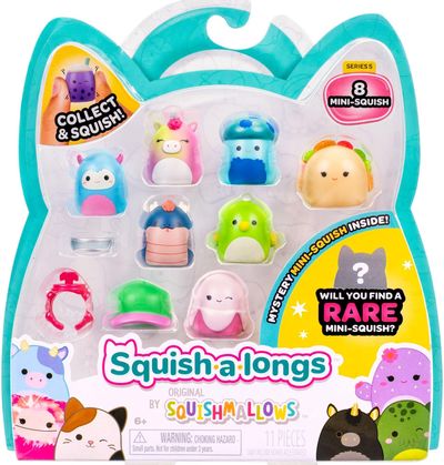 SQUISHMALLOWS SQUISH-A-LONGS Herojai, 8 vnt., 2,5 cm