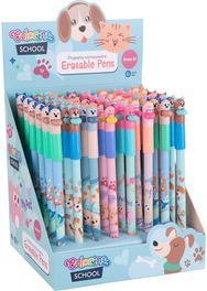 Ištrinamas rašiklis COLORINO Dogs and Kitties, 0,5 mm, rašo mėlynai, įv. rūšių