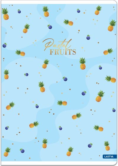Sąsiuvinis LASTVA Pastel Fruits, A5+, 80 g, 48 l., langeliais