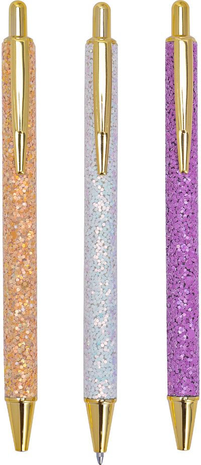 Tušinukų rinkinys POSH+POP Btw Glitter, rašo juodai, 3 vnt.