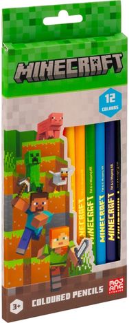 Spalvoti pieštukai MINECRAFT Jumbo, tribriaun., 12 spalvų