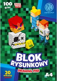 Piešimo sąsiuvinis PIXEL, A4, 100 gsm, 20 l.