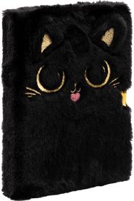Dienoraštis su spynele ASTRABAG Fluffy Kitty Big Eyes, A5, 70 g/m2, 96 l., juodos sp.