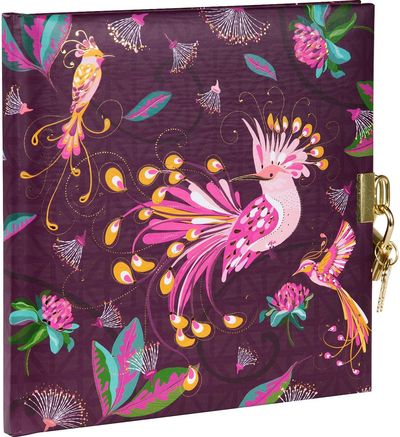 Dienoraštis GOLDBUCH Tropical Birds plum, su spynele, 17x17 cm, 96 psl.