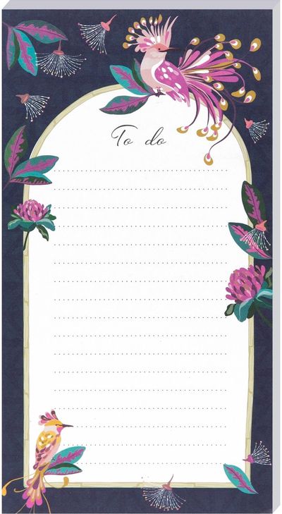 Bloknotas GOLDBUCH "To-Do-List", Tropical Birds Dark, 50 l.