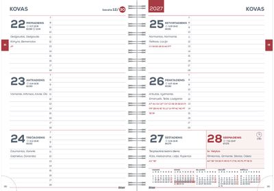 Mokslo knyga WEEK Spirex FLEX, 2026/2027, juoda