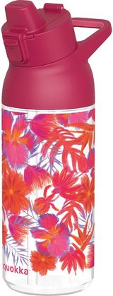Plastikinė gertuvė QUOKKA Red Flowers, 785 ml