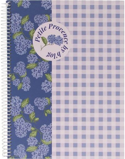 Sąsiuvinis B'LOG Provence Flower, su spiral., A5, 90 g/m2, 80 l., langeliais