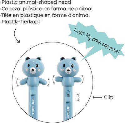 Tušinukas MR Back2Fun Teddy, rašo mėlynai, 0,7 mm