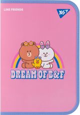 Dėklas sąsiuviniams YES Line Friends Dream, A4, su užtrauktuku