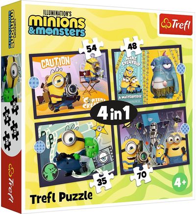 TREFL MINIONS 4 dėlionių rinkinys Minions