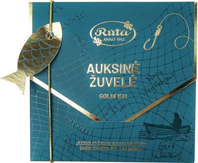Juodojo šokolado figūrėlės Auksinė žuvelė, 50%, 45 g