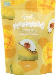 Zefyrai su karamelės įdaru, jogurtiniu glaistu ir mangais, 100 g