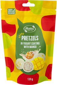 Rutuliukai PRETZELS su jogurtiniu glaistu ir mangais, 120 g