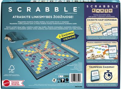 Stalo žaidimas SCRABBLE LT (medis)
