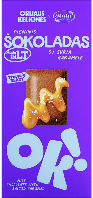 Pieninis šokoladas su sūria karamele ORIJAUS KELIONĖS®, 70 g