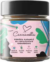 Pieniška karamelė su liof. Rabarbarais, 220 g