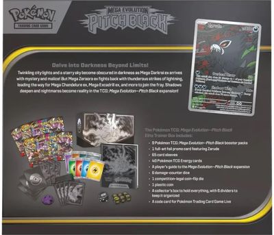 Kolekcinės kortelės Pokémon TCG: Mega Evolution – ME05: Pitch Black – Elite Trainer Box