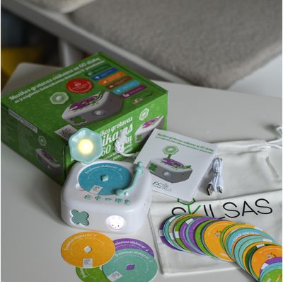 Muzikos grotuvas vaikams YES FOR SKILLS su 60 diskų (su įrašytomis lietuviškomis dainomis ir pasakomis)