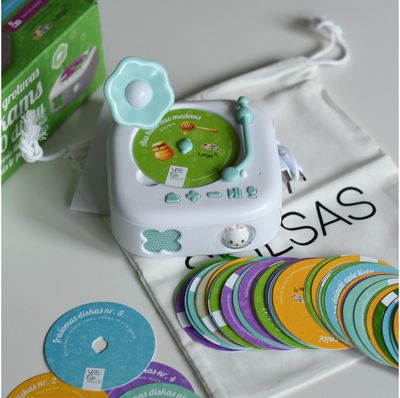 Muzikos grotuvas vaikams YES FOR SKILLS su 60 diskų (su įrašytomis lietuviškomis dainomis ir pasakomis)